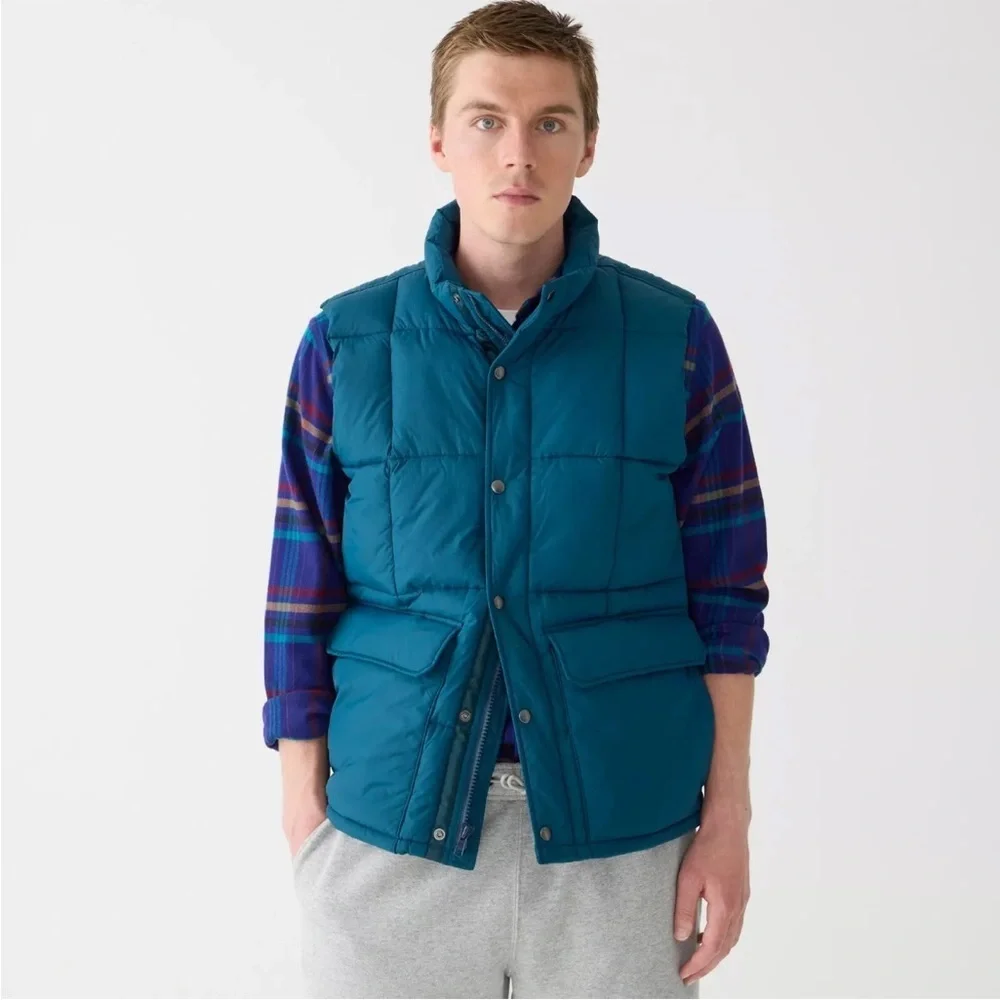 NEW J.Crew Nordic quilted puffer vest with PrimaLoft Size XS Blue